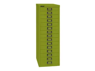 kantoor-ladekast HxBxD 860x279x380mm 15 laden romp + front groen staal - 2