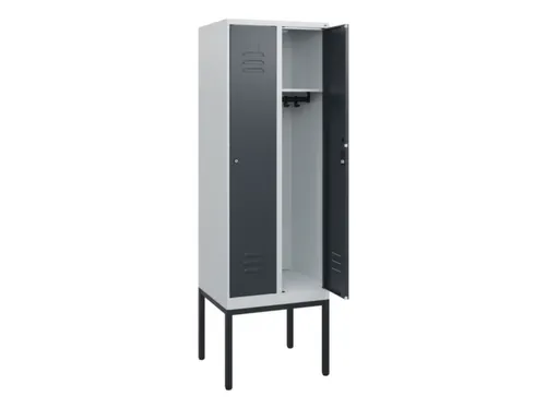 locker,HxBxD 1950x600x500mm,2vak,vak B 300mm,cil.-slot,voetonderstel