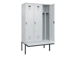 locker met bank,voor scheiding van kleding,HxBxD 2120x1200x815mm,3vak