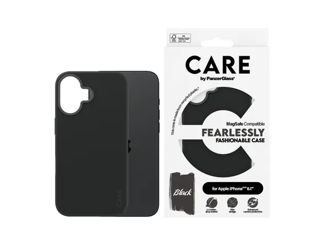 PanzerGlass CARE by Case Black w. MagSafe iPhone 16, Hoes, Apple