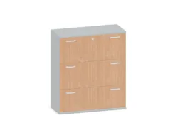 hangmappenkast 1150x1000x430mm 3hangmappenframes Lichtgrijs + Beuken