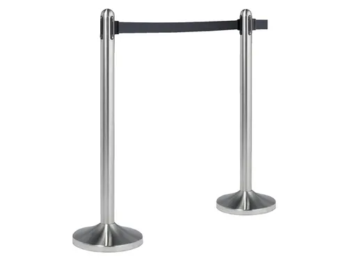 Afzetpaal Securit RVS met rolband 210cm zwart