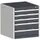 ladekast HxBxD 700x650x650mm 5laden romp RAL7035 front RAL7016