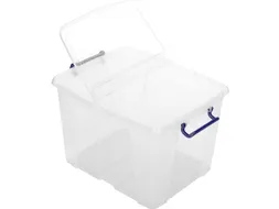 Opbergbox 40 Liter Plastic Transparant Met Gedeelde Deksel