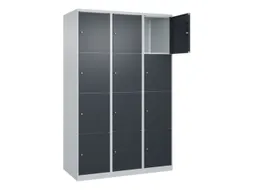 lockerkast,HxBxD 1850x1200x500mm,3x4vakken,vak B 400mm,cil.-slot