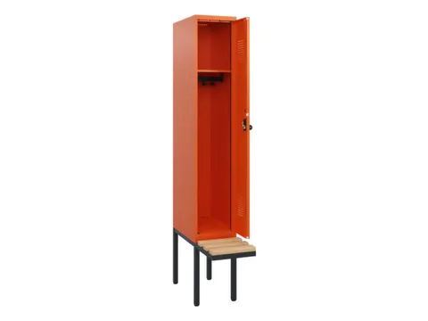 locker met bank,HxBxD 1950x300x815mm,1vak,vak B 300mm,draaigrendel