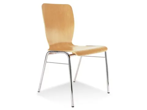 Houten Kuipstoel Beukenhouten Zitschaal Onderstel Verchroomd