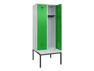 locker met bank,HxBxD 2120x800x815mm,2vak,vak B 400mm,cilinderslot - 1
