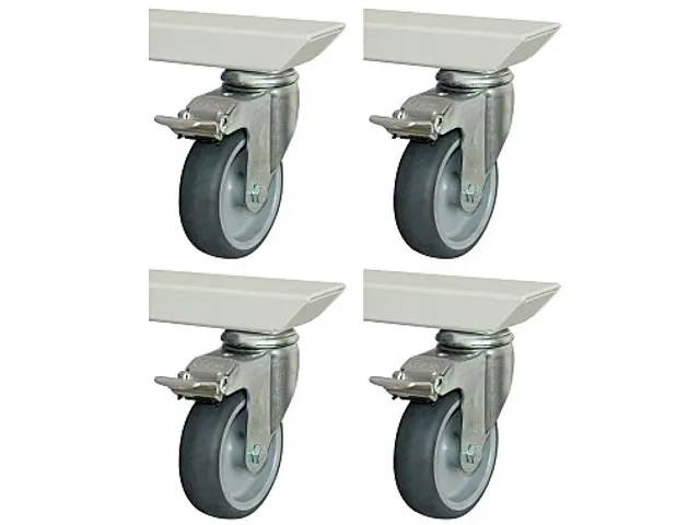 4zwenkwielen,v. werkbank,TPE,bouw H 135mm
