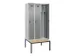 locker met bank,voor scheiding van kleding,HxBxD 2120x900x815mm,3vak