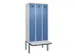 locker met bank,voor scheiding van kleding,HxBxD 2120x900x815mm,3vak