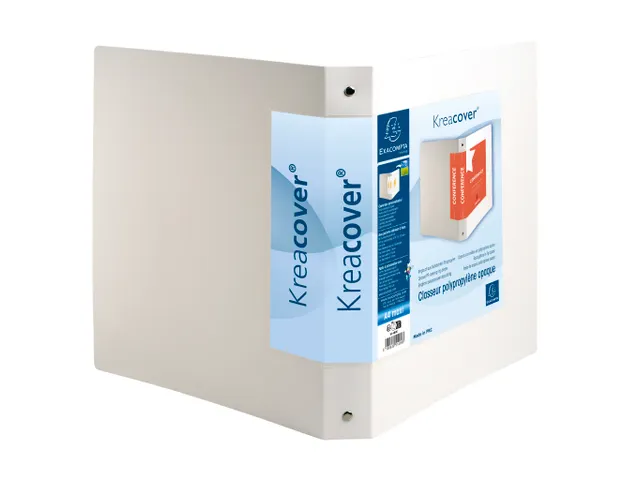 Ringmap A4 Maxi 4 ringen 30mm Personaliseerbaar PP Wit Kreacover