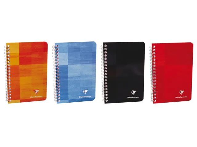 Carnet de notes Clairefontaine 95x140mm ligné spirale 180 pages assor