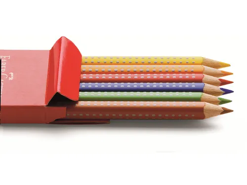 Kleurpotlood Faber-Castell Jumbo GRIP etui à 6 stuks