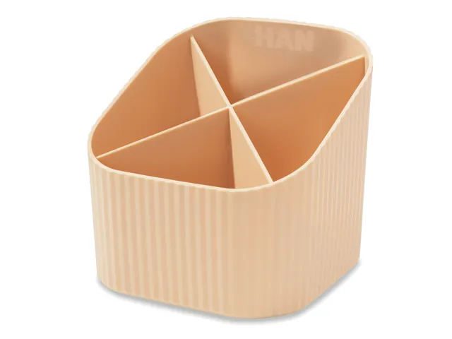 Porte-stylo HAN Re-X-LOOP 4 compartiments 100% recyclé orange pastel