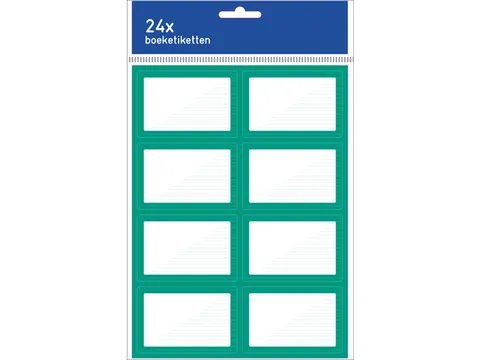 Boeketiket Kangaro 24 etiketten 3 vellen van 8 stuks groen