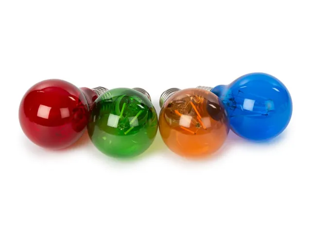 SET LED-Gloeilampen - A60 - Gekleurd Glas - 4 ST. - Rood - Groen - BLA