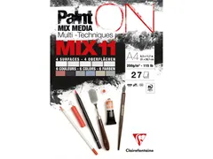 Mix Media Papier Cairefontaine 11 A4 Paint On 27 feuilles 250g assorti
