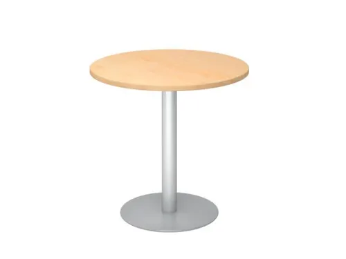 vergadertafel,HxØ 745x800mm,rond,schotelvoet zilverkleurig,ronde buis