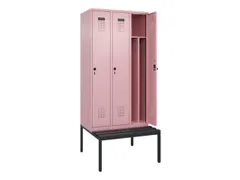 locker met bank,voor scheiding van kleding,HxBxD 2120x900x815mm,3vak
