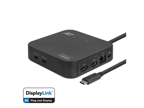 Dockingstation ACT USB-C Dual Monitor met Power Delivery