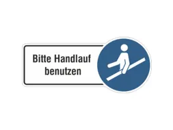 aanwijzingsbord,A.u.b. leuning gebruiken,PVC,om te verlijmen