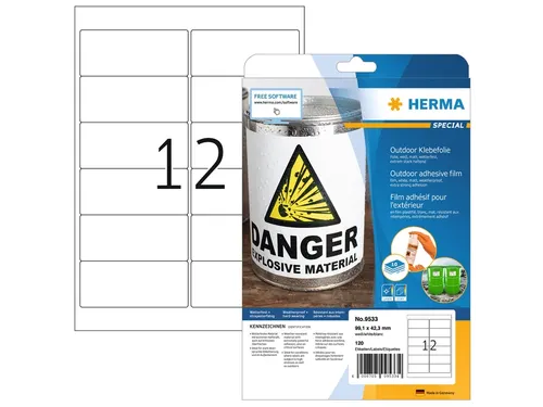 Etiket HERMA 9533 99.1x42.3mm weerbestendig 120 stuks