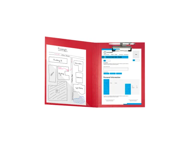 Klemplaat/klep gecoa t papier A4 rood