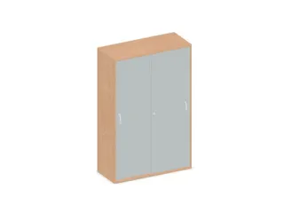Schuifdeurkast 1540x1000x430mm Romp Beuken Decor Front Lichtgrijs - 1