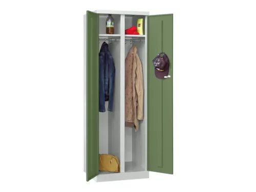 kleding-/wasgoedkast,HxBxD 1800x600x500mm,RAL7035,front RAL6011