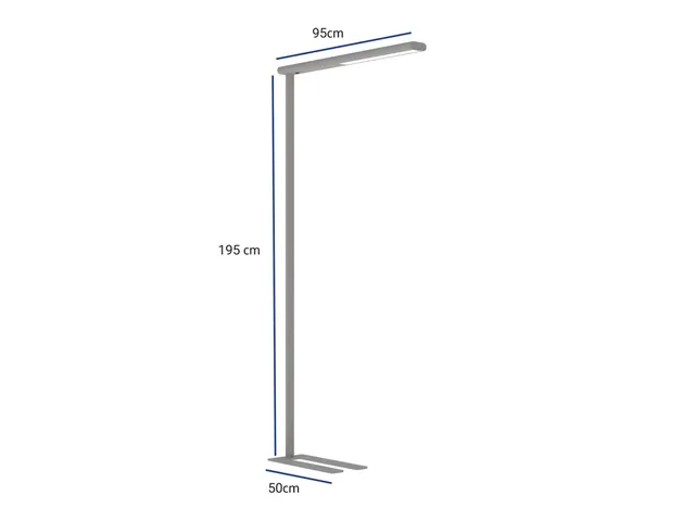 Vloerlamp MAUL Jet LED hoog 195cm aluminium