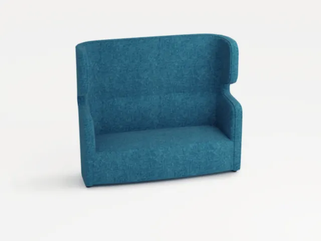 sofa,2-zits,geluidabsorberend,stof blauw,HxBxD 1330x1570x760mm