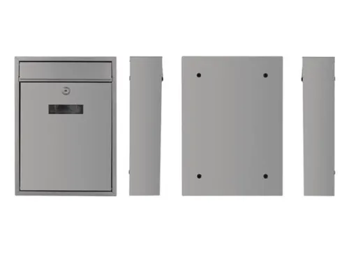 Brievenbus Ibiza Zilvergrijs met naamplaatje incl. 2 sleutels 36x26x8c