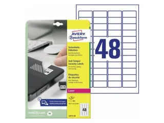 Veiligheidsetiket Avery 45.7x21.2mm Wit 960 stuks - 1