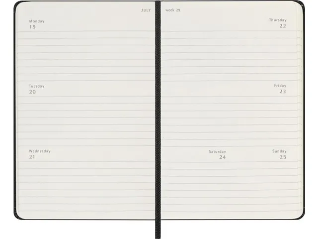 Agenda 2027 Moleskine 12M Weekly 7dag/2pagina's pocket hc black