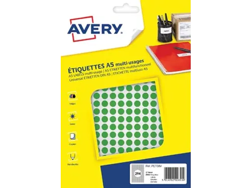 PET08V ronde markeringsetiketten diameter 8 mm groen