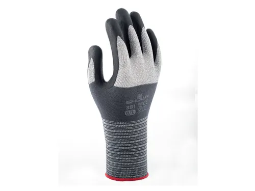 Handschoen Showa 381 grip nitril grijs maat M