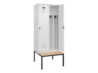 locker met bank,voor scheiding van kleding,HxBxD 2120x800x815mm,2vak - 1