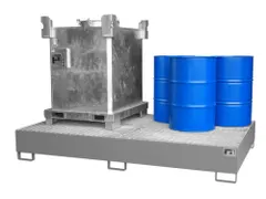 opvangbak,v. 2xIBC,opvangvol. 1000l,HxBxD 375x2690x1650mm,m. rooster