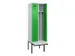 locker met bank,voor scheiding van kleding,HxBxD 2120x600x815mm,2vak