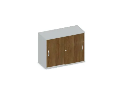 Schuifdeurkast 770x1000x430mm Romp Lichtgrijs Decor Front Noten
