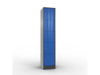 lockerkast,HxBxD 1950x396x540mm,1x5vakken,romp RAL7021,front RAL5010 - 2