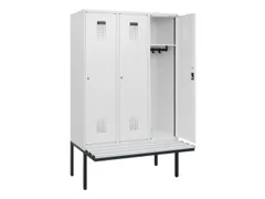 locker met bank,HxBxD 1950x1200x815mm,3vak,vak B 400mm,cilinderslot