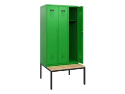 locker met bank,HxBxD 1950x900x815mm,3vak,vak B 300mm,cilinderslot