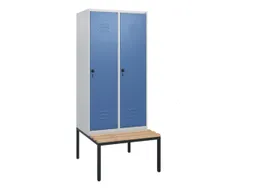 locker met bank,HxBxD 1950x800x815mm,2vak,vak B 400mm,draaigrendel