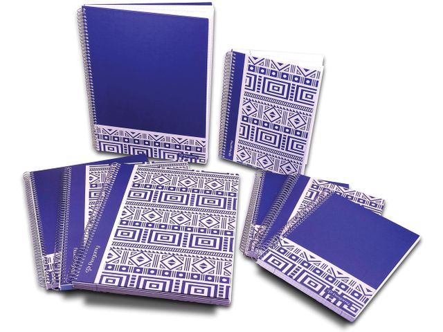 Ethnic notitieboek ft A4, geruit 5 mm, blauw