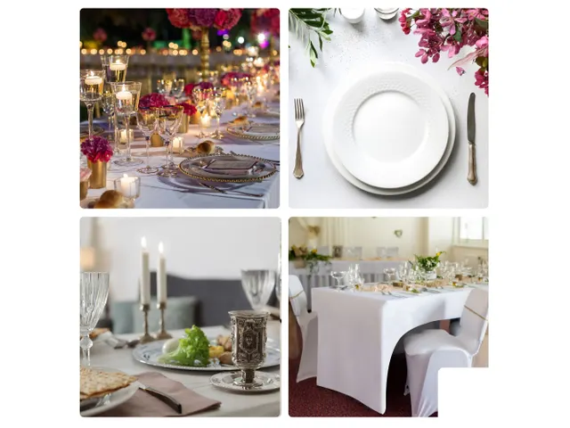 Hoes Voor Rechthoekige Tafel - Boogvormig - WIT