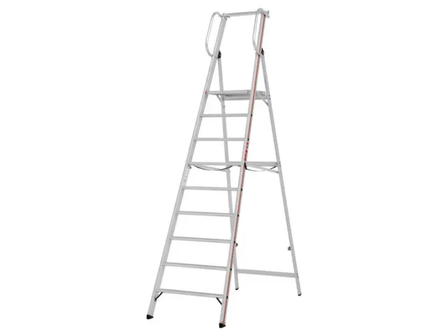 platformladder,bordes HxBxD 2110x440x400mm,9treden,aluminium