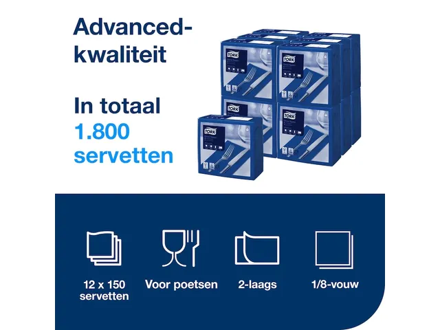 Tork 470405 Dinnerservet Advanced Donkerblauw 39x39cm