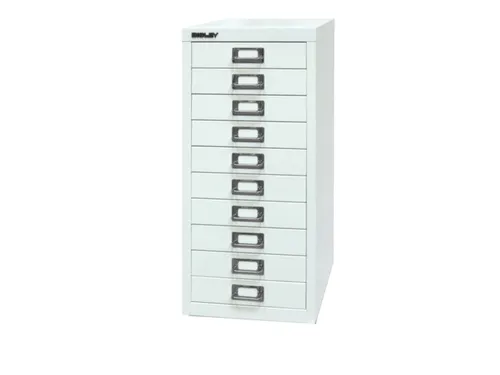 kantoor-ladekast HxBxD 590x279x380mm 10 laden romp verkeerswit staal